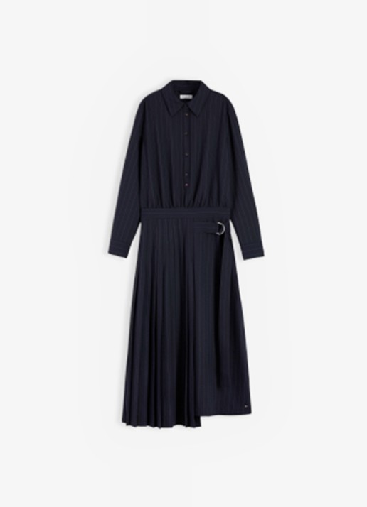 Tommy Hilfiger Midi blouse jurk met streepprint