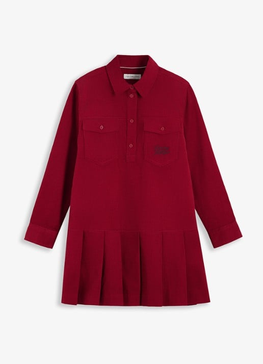 Tommy Hilfiger Midi blousejurk van corduroy