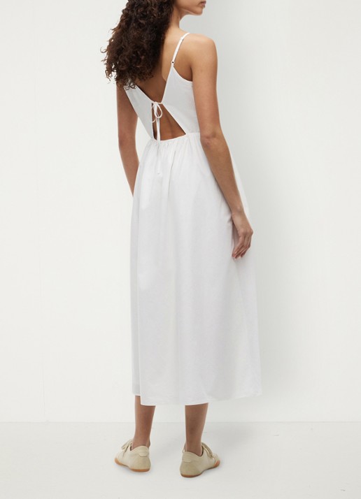 Tommy Hilfiger Midi jurk met geknoopt detail - achterkant 5 wit
