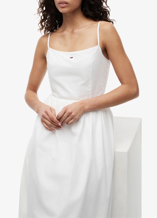 Tommy Hilfiger Midi jurk met geknoopt detail - detail wit