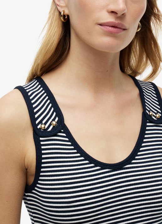 Tommy Hilfiger Midi jurk met plooien - detail 3 donkerblauw
