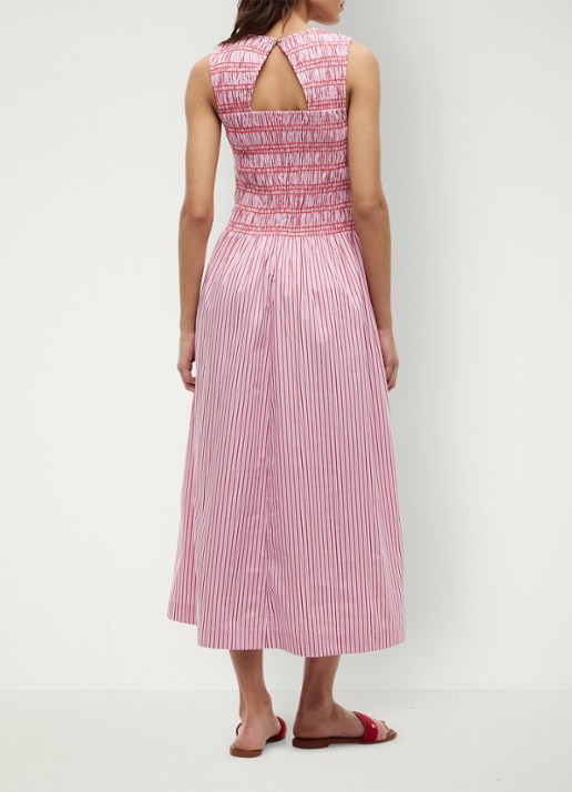 Tommy Hilfiger Midi jurk met streepprint - achterkant 5 pink multi stripe-0d7 / roze