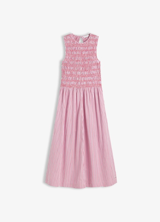 Tommy Hilfiger Midi jurk met streepprint - voorkant 4 pink multi stripe-0d7 / roze