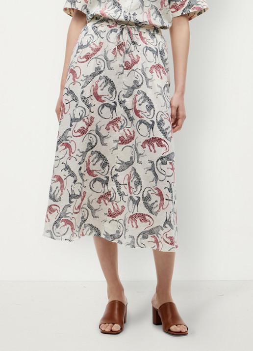 Tommy Hilfiger Midi rok met dierenprint