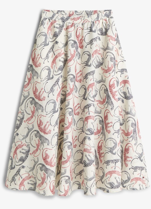 Tommy Hilfiger Midi rok met dierenprint - voorkant 3 multicolor