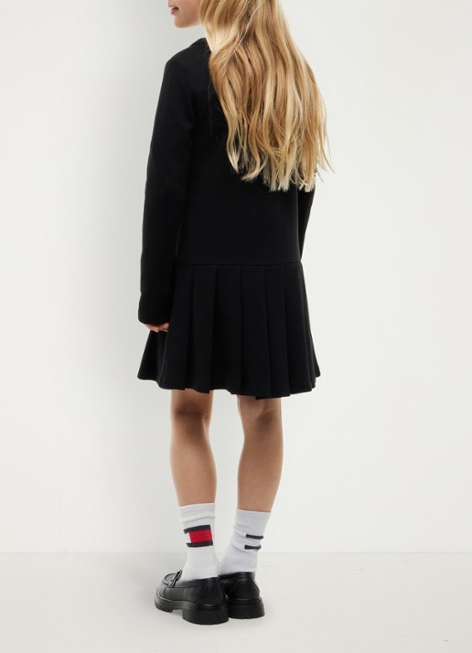 Tommy Hilfiger Mini A-lijn jurk met plooien - achterkant zwart