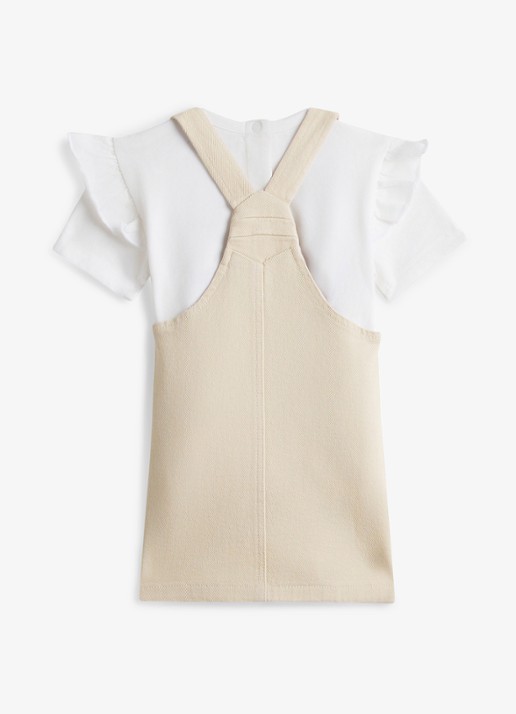 Tommy Hilfiger Mini jurk in katoenblend - achterkant 2 beige