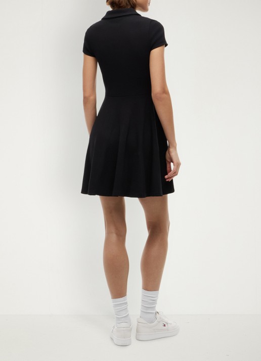 Tommy Hilfiger Mini jurk met logoborduring - achterkant 3 zwart