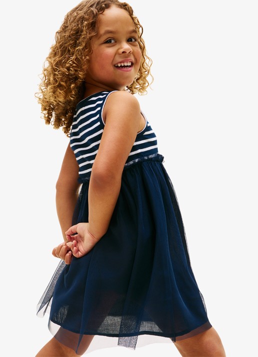 Tommy Hilfiger Mini jurk met streepprint - achterkant 6 donkerblauw