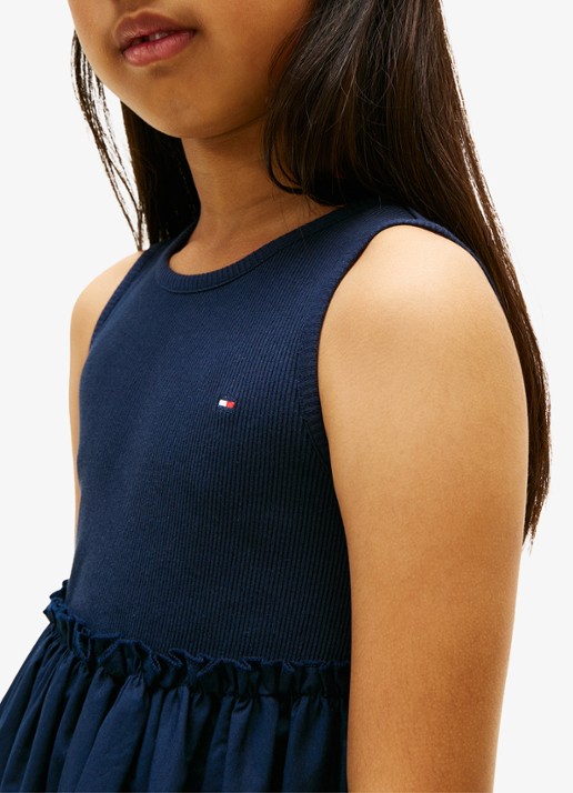 Tommy Hilfiger Mini jurk van katoen - detail 2 donkerblauw