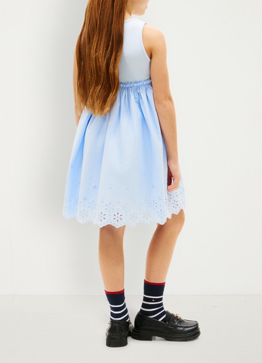Tommy Hilfiger Mini jurk van katoen - achterkant 3 blauw