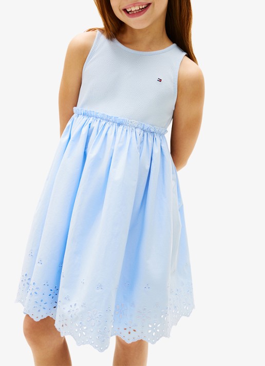 Tommy Hilfiger Mini jurk van katoen - detail 4 blauw