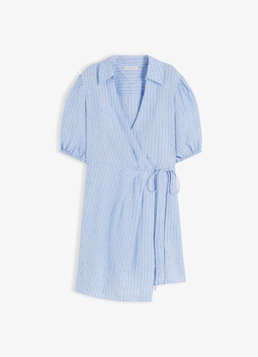 Tommy Hilfiger Mini wikkeljurk met pofmouw
