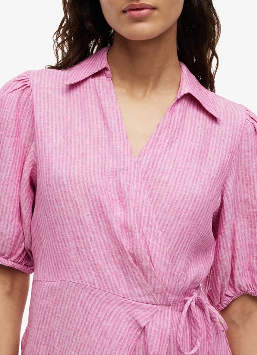 Tommy Hilfiger Mini wikkeljurk met pofmouw - detail 3 roze