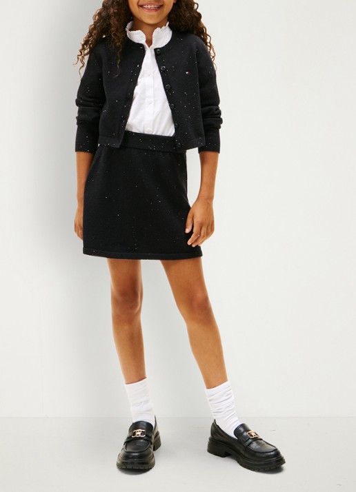 Tommy Hilfiger Minirok met pailletten - voorkant 4 zwart