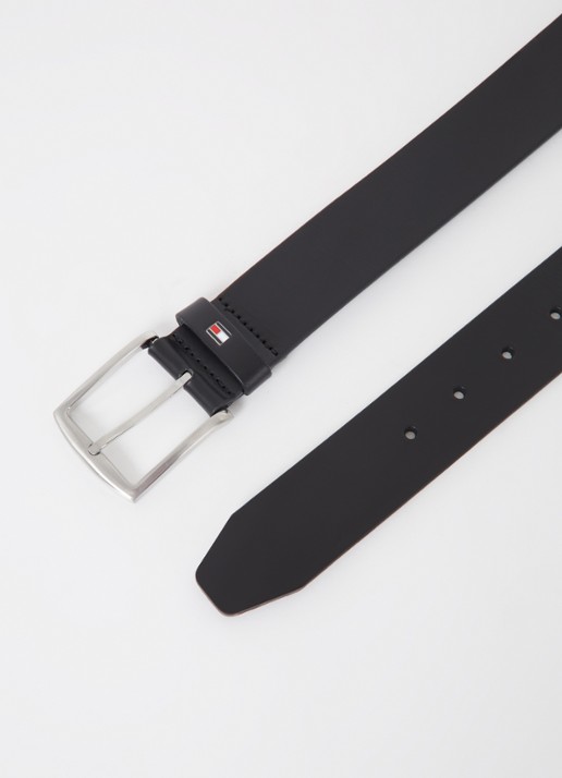 Tommy Hilfiger New Denton riem van leer - detail zwart