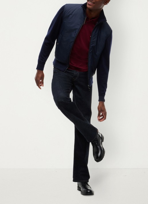 Tommy Hilfiger New York Label jack in wolblend  - detail 7 donkerblauw