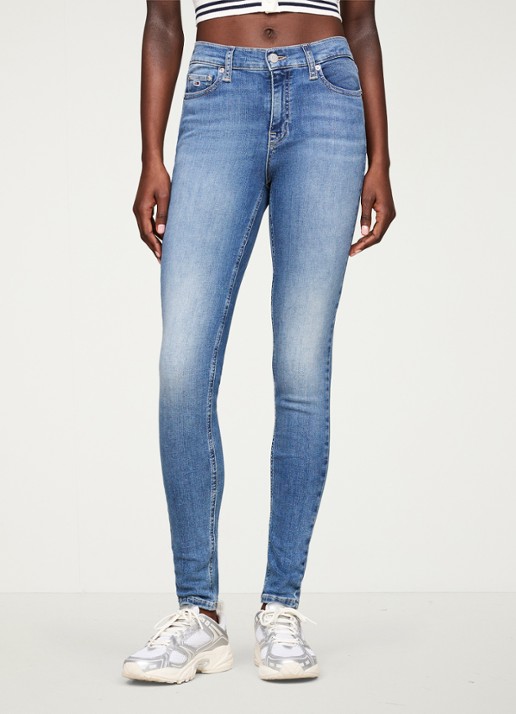 Tommy Hilfiger Nora mid waist skinny jeans met lichte wassing