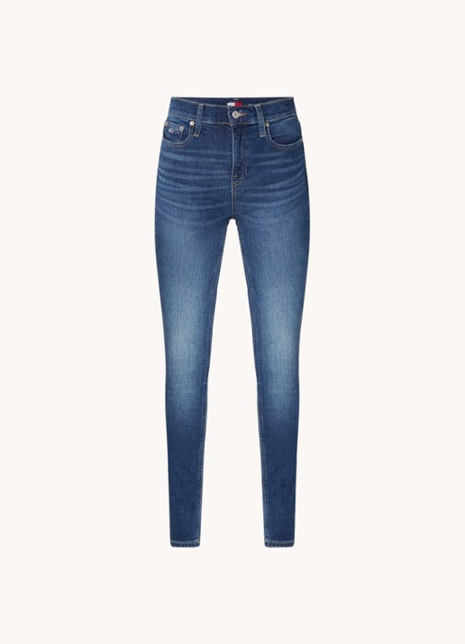 Tommy Hilfiger Nora mid waist skinny jeans met medium wassing - voorkant 9 indigo