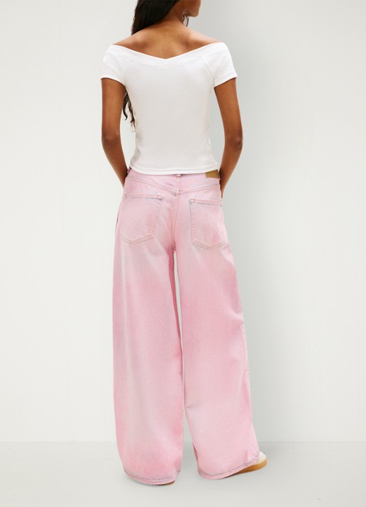 Tommy Hilfiger Off-shoulder top met logoborduring - achterkant 5 wit