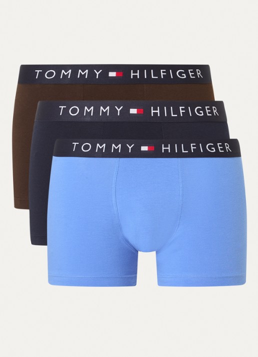 Tommy Hilfiger Original boxershorts met logoband in 3-pack - voorkant 2 blauw