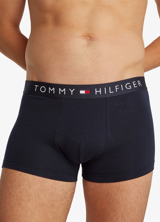 Tommy Hilfiger Original boxershorts met logoband in 3-pack - detail donkerblauw