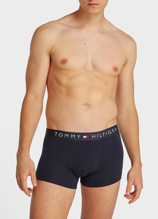 Tommy Hilfiger Original boxershorts met logoband in 3-pack - voorkant 4 donkerblauw