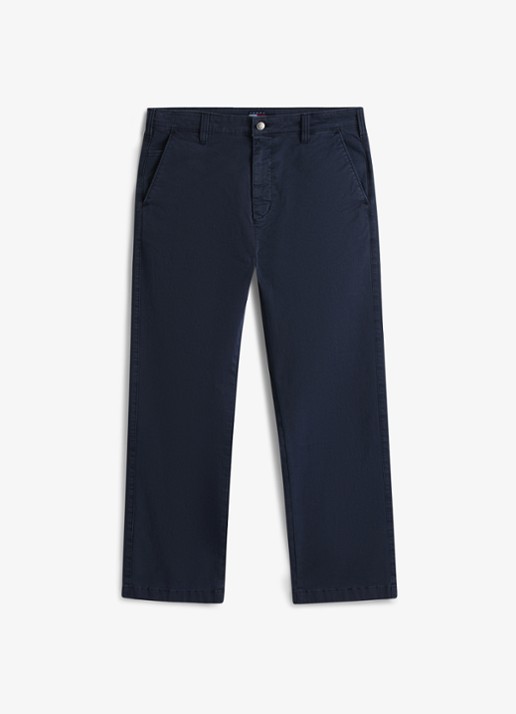 Tommy Hilfiger Otis straight fit chino met steekzakken - voorkant donkerblauw