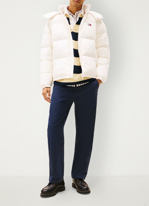 Tommy Hilfiger Otis straight fit chino met steekzakken - voorkant 2 donkerblauw