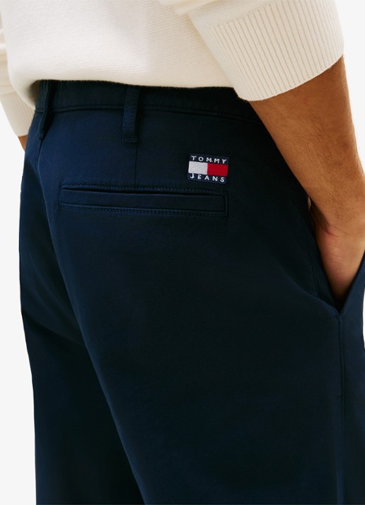 Tommy Hilfiger Otis straight fit chino met steekzakken - detail 5 indigo