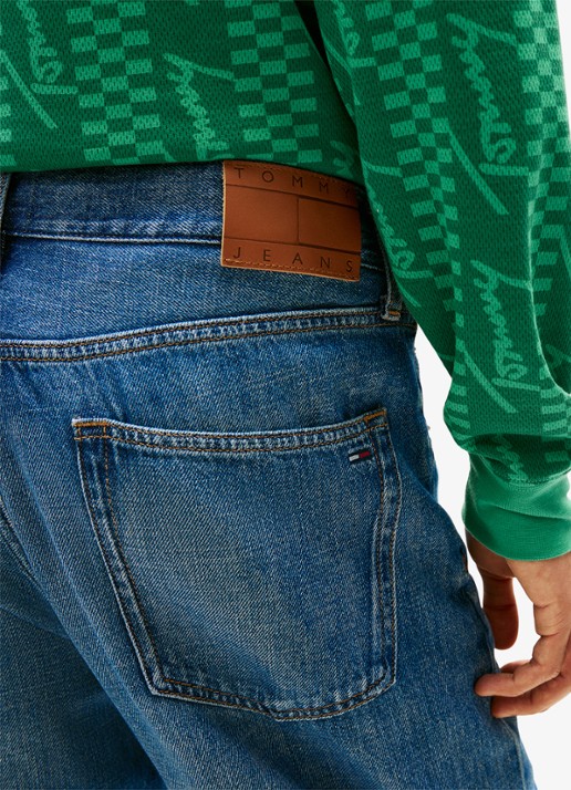 Tommy Hilfiger Otis straight fit jeans met medium wassing - detail 2 denim