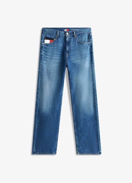 Tommy Hilfiger Otis straight fit jeans met medium wassing - voorkant 3 denim