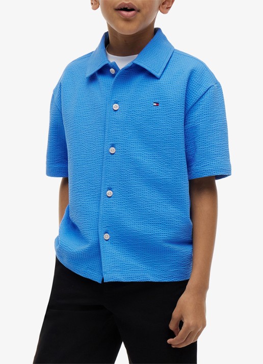 Tommy Hilfiger Overhemd met logoborduring - detail 2 blauw