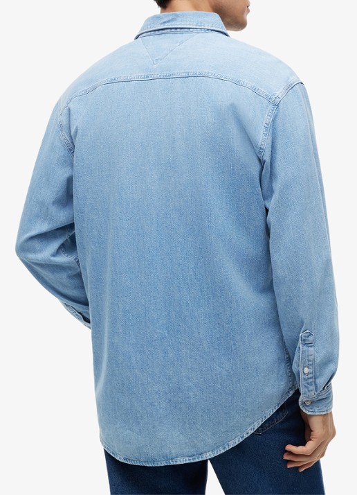 Tommy Hilfiger Overhemd van denim - achterkant lichtblauw