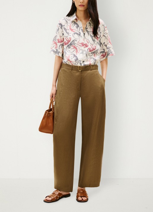 Tommy Hilfiger Overhemd van linnen met print - voorkant 2 multicolor