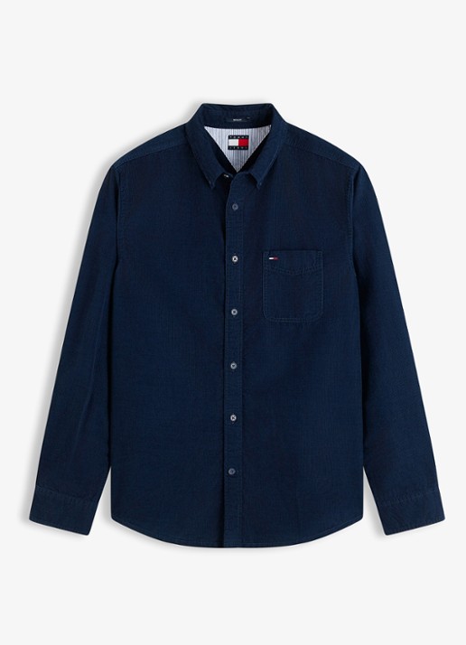 Tommy Hilfiger Overshirt van corduroy - voorkant 4 donkerblauw