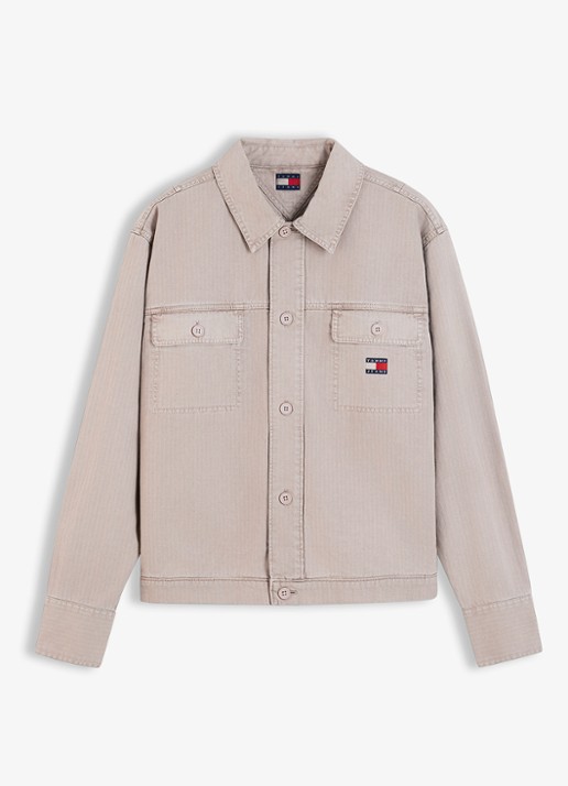 Tommy Hilfiger Overshirt van denim - voorkant 4 lever
