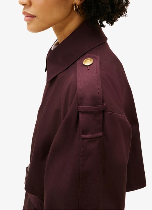 Tommy Hilfiger Oversized trenchcoat met steekzakken en ceintuur - detail 5 aubergine