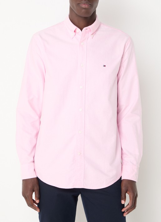 Tommy Hilfiger Oxford regular fit overhemd met logo - detail 2 roze