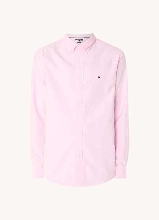Tommy Hilfiger Oxford regular fit overhemd met logo - voorkant 3 roze