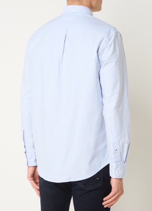 Tommy Hilfiger Oxford regular fit overhemd met logo - achterkant 3 lichtblauw