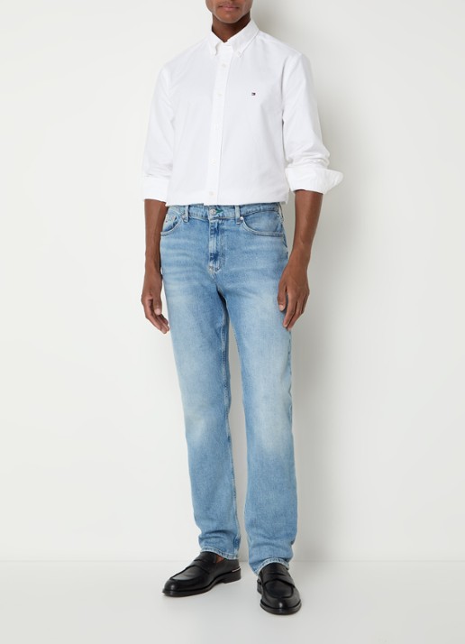 Tommy Hilfiger Oxford regular fit overhemd met logo - voorkant 5 wit