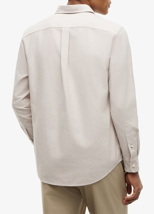 Tommy Hilfiger Oxford regular fit overhemd met logo - achterkant beige