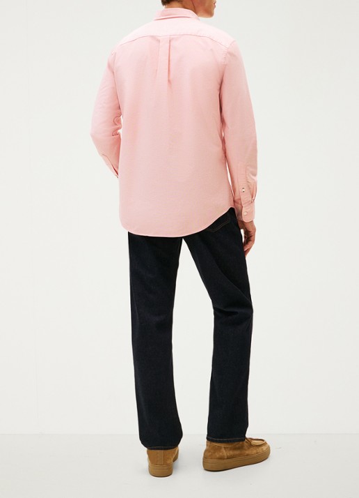 Tommy Hilfiger Oxford regular fit overhemd met logo - achterkant 2 zalmroze