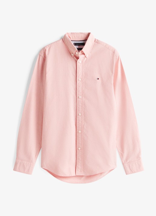 Tommy Hilfiger Oxford regular fit overhemd met logo - voorkant 3 zalmroze