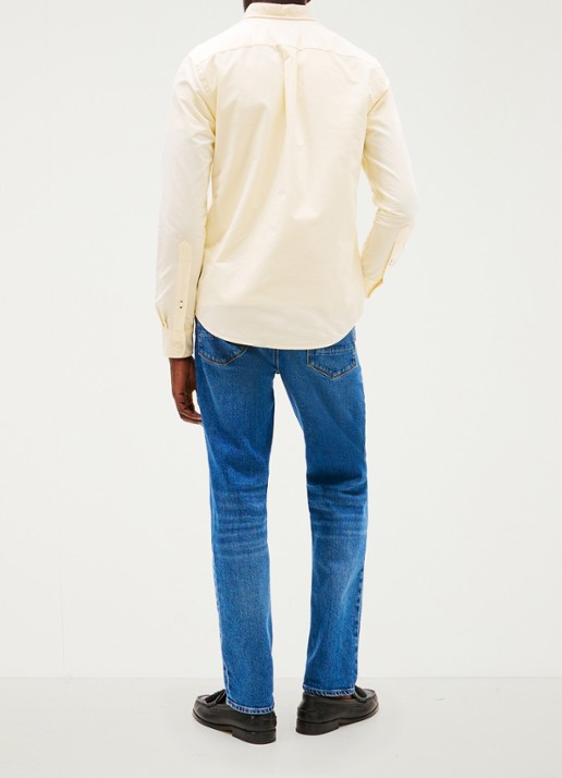 Tommy Hilfiger Oxford regular fit overhemd met logo - achterkant lichtgeel