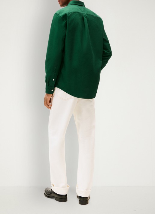 Tommy Hilfiger Oxford regular fit overhemd met logo - achterkant 3 donkergroen
