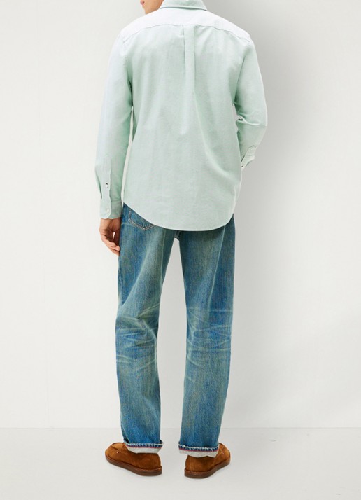 Tommy Hilfiger Oxford regular fit overhemd met logo - achterkant 3 groen