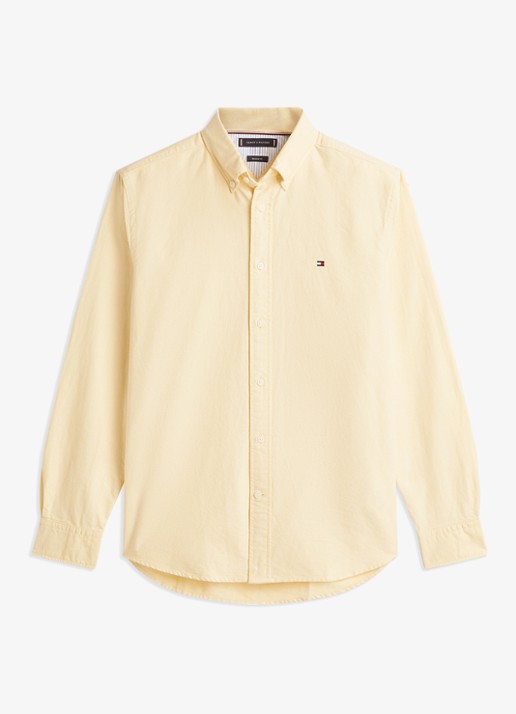 Tommy Hilfiger Oxford regular fit overhemd met logo - voorkant 4 geel