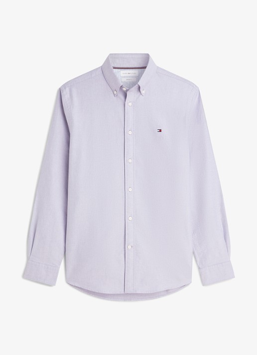 Tommy Hilfiger Oxford regular fit overhemd met logo - voorkant monarch purple-c0p / paars